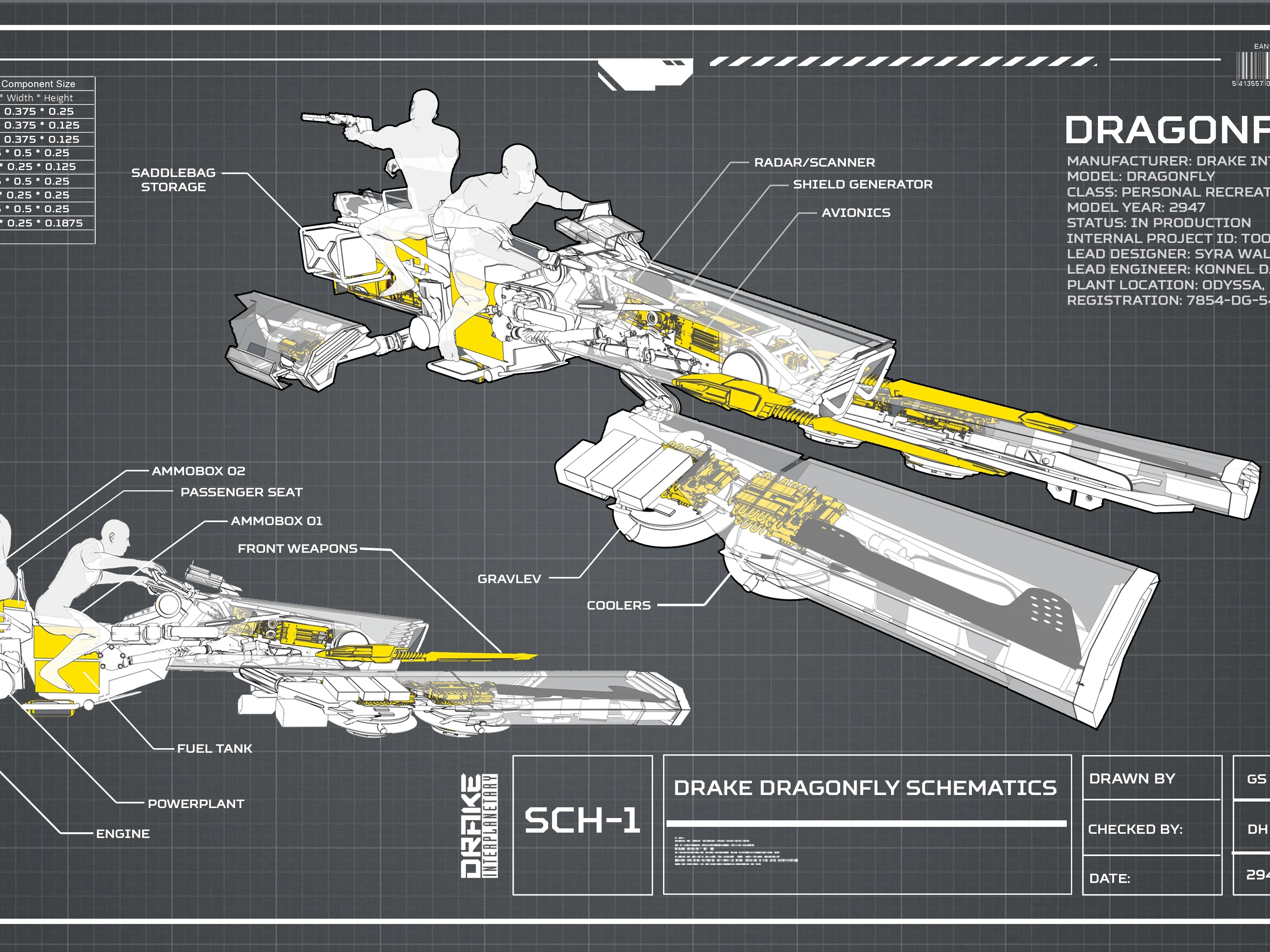Dragonfly Yellowjacket LTI - Drake Interplanetary | Star Citizen Ship | ORONST ORBITAL